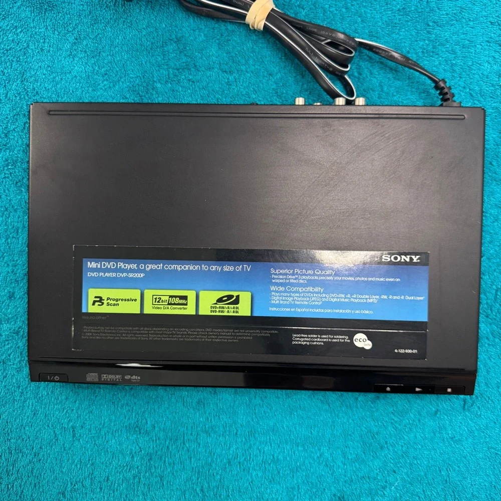 Sony DVP-SR200P Mini DVD Player Progressive Scan Black with Remote - Ships Free
